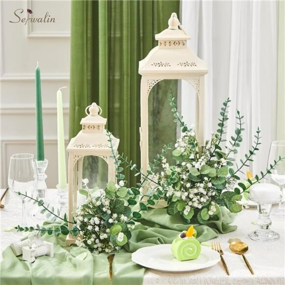 Artificial Eucalyptus Stems 100pcs Babys Breath Greenery Leaves for Wedding Bouq - Picture 5 of 7